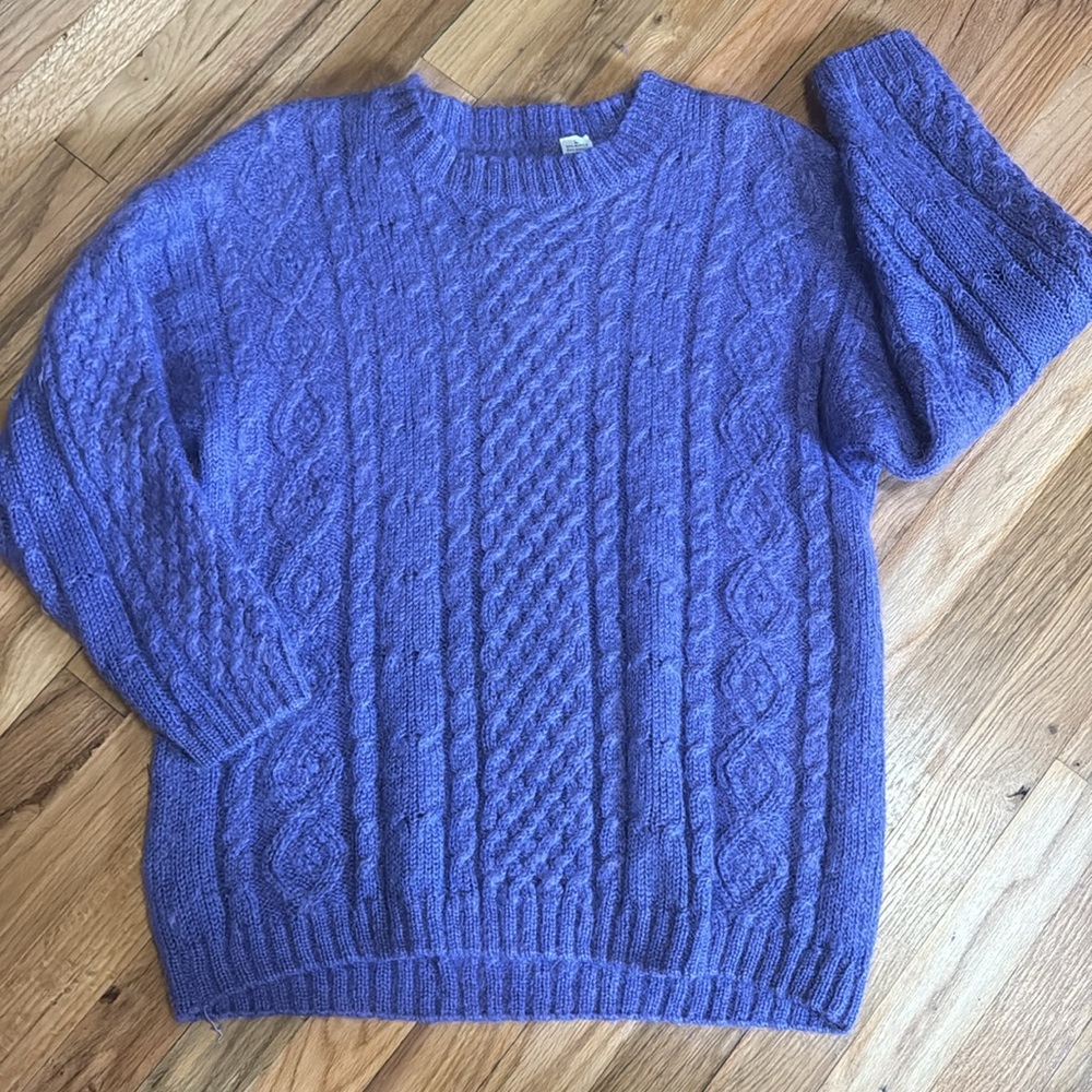 Vintage Chunky Mohair Fuzzy Knit Sweater Granny Grunge